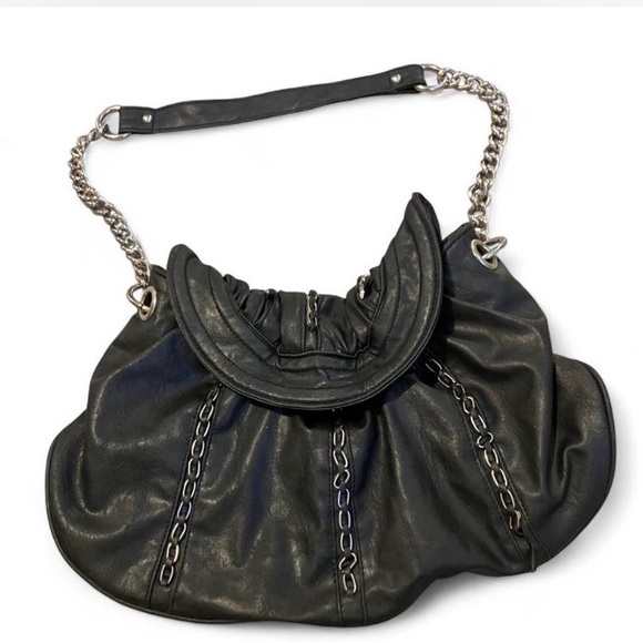Kardashian Kollection Handbags - Elegant Black Chain-Embellished leather Women's Bag